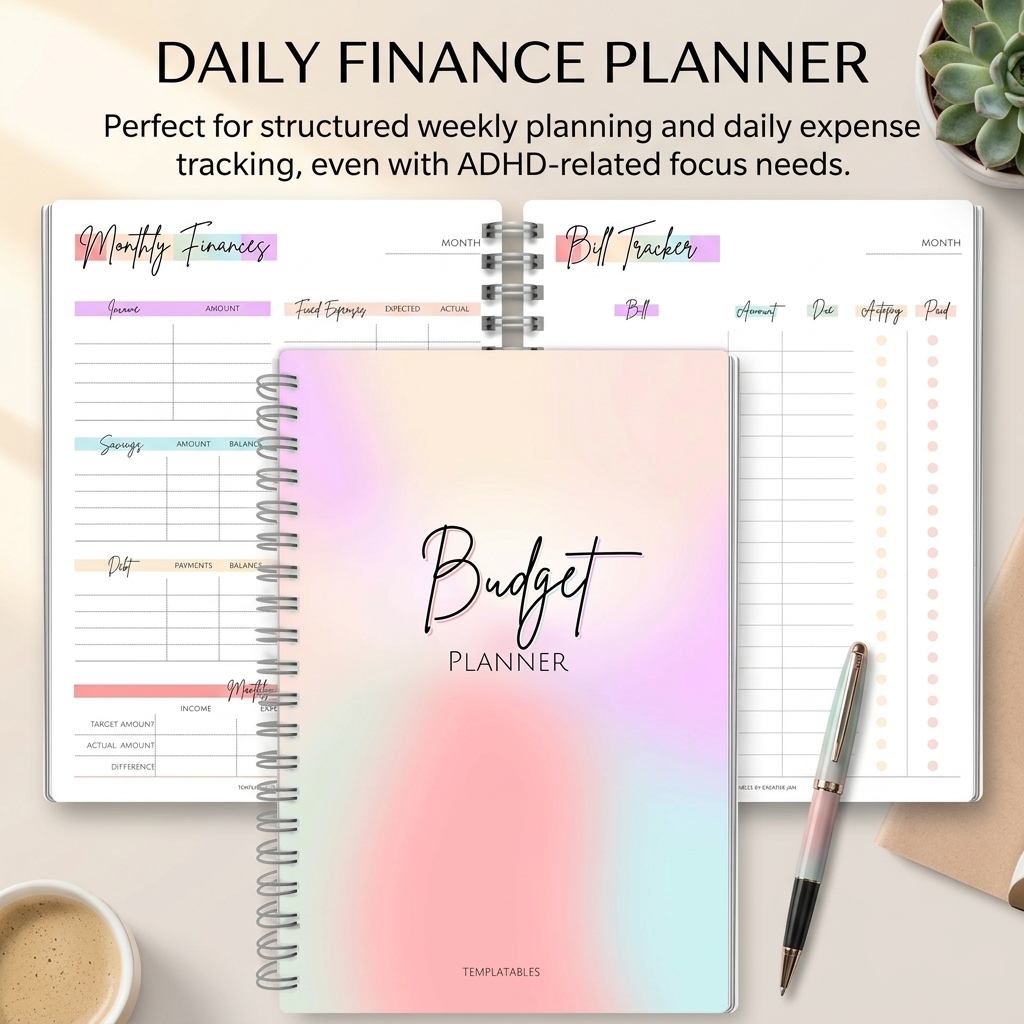 Meal Plan Notepad - Notitieboekje voor dagelijkse inkomsten en uitgaven,