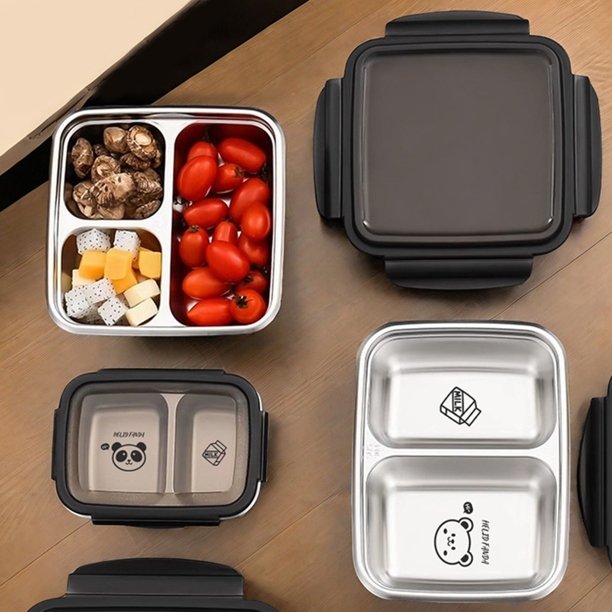 Meal Prep Bowl - WORTHBUY 2/3 roosters 304 roestvrijstalen lunchbox