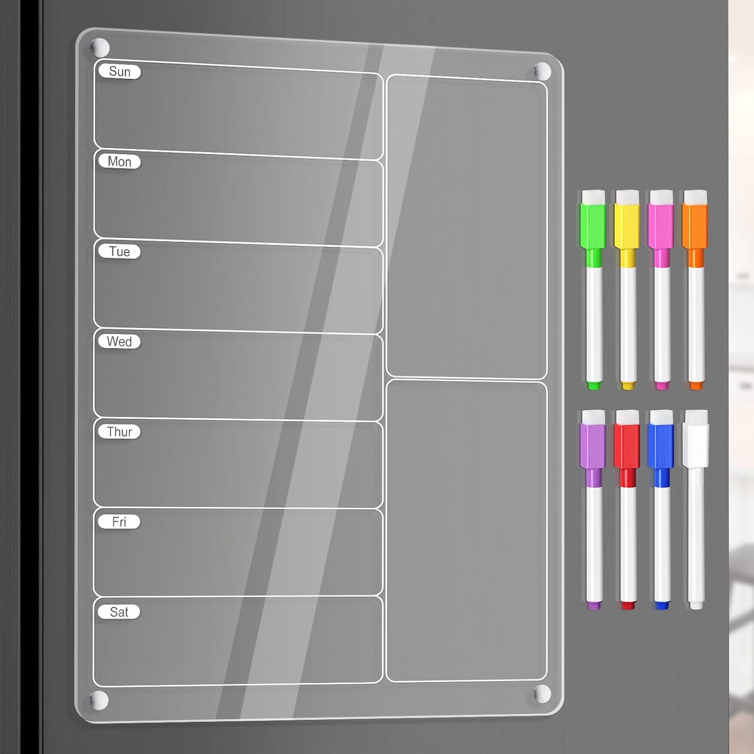Meal Plan Notepad - Heldere acryl magnetische koelkast weekplanner droog