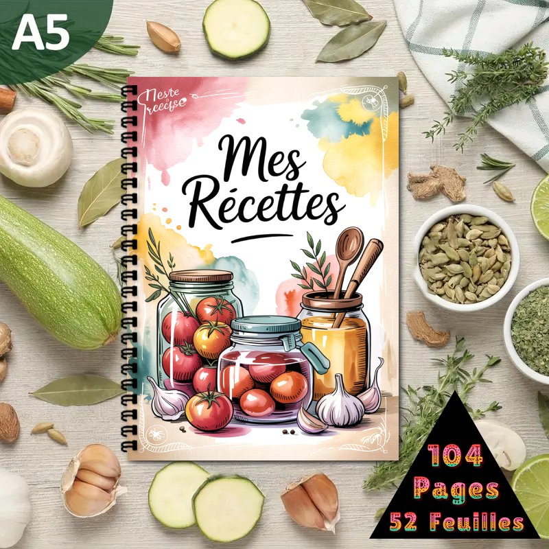 Meal Plan Notepad - A5 Frans speciaal receptenboek, spiraalbinding, biedt