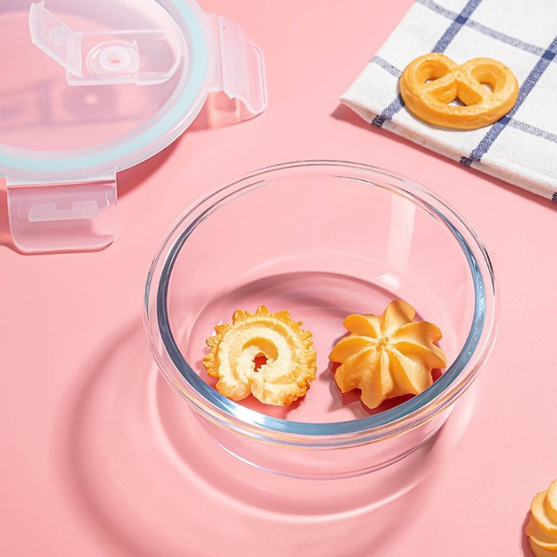 Meal Prep Bowl - Minimalistische glazen lunchbox voor thuiskeuken, magnetronbestendig,