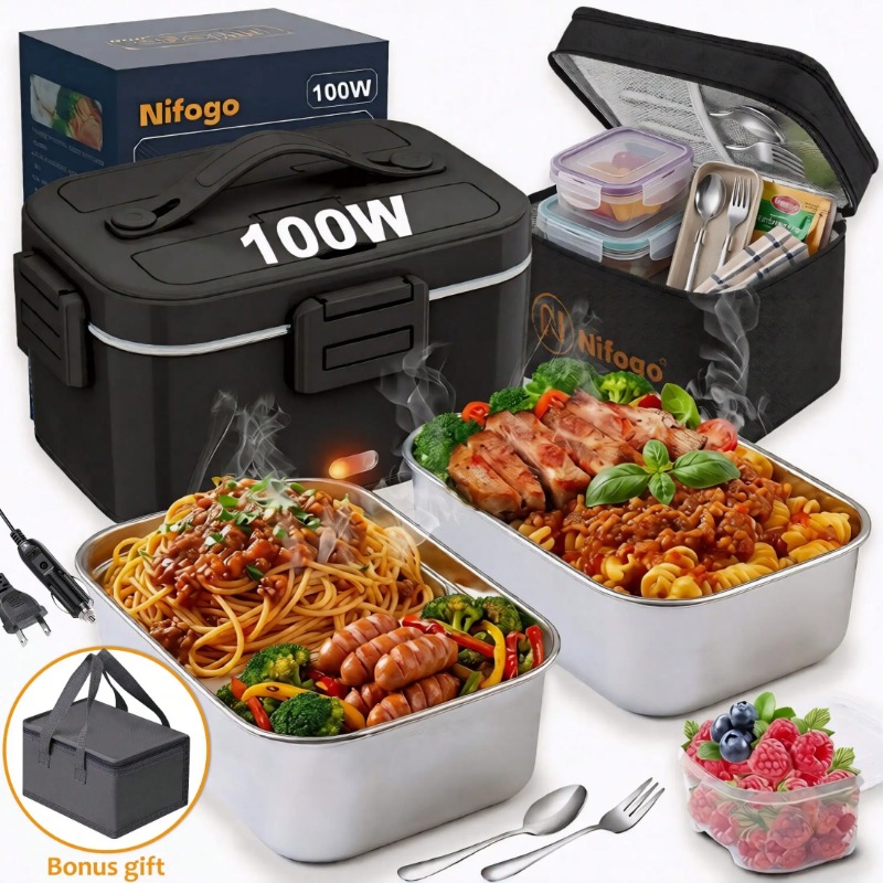 Meal Prep Bag - 100W Elektrisch Verwarmde Lunchbox, 1,8L 304