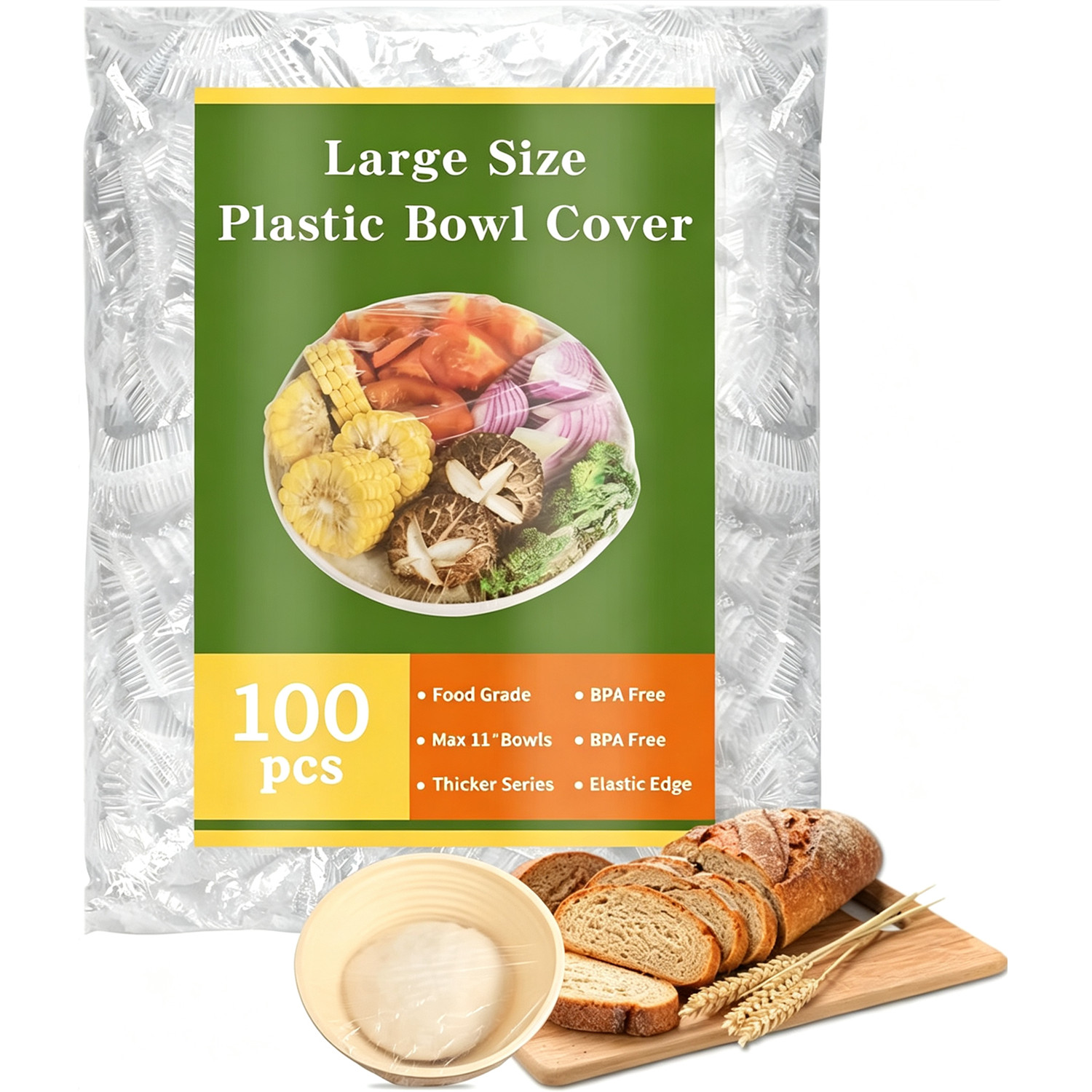 Meal Prep Wraps - 100 stuks Zuurdesembrood-rijsfolie, grote elastische herbruikbare