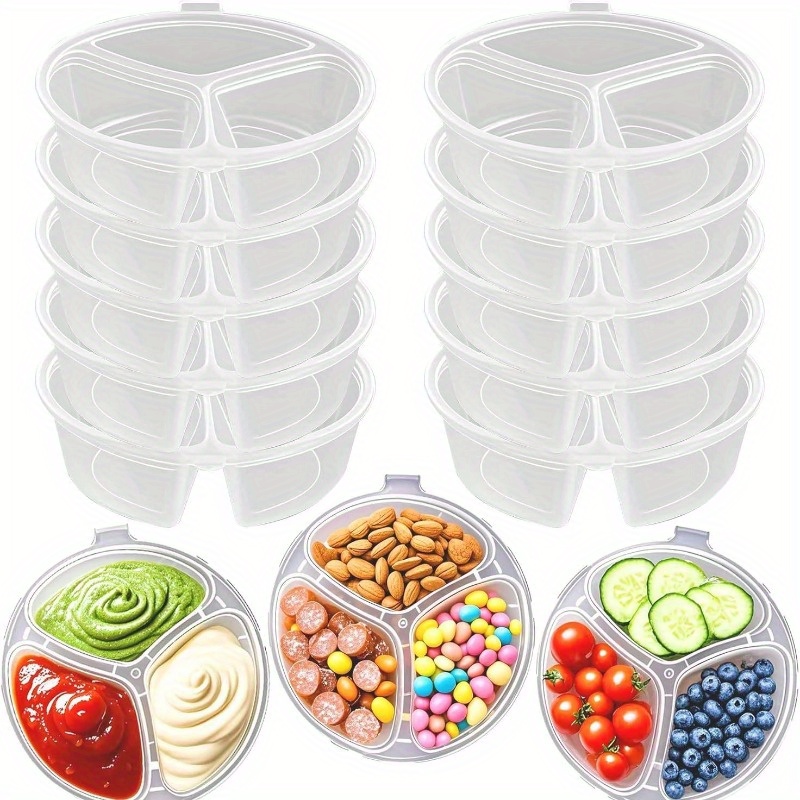 Meal Prep Restaurant - Ronde wegwerpvoedselcontainers met 3 compartimenten en