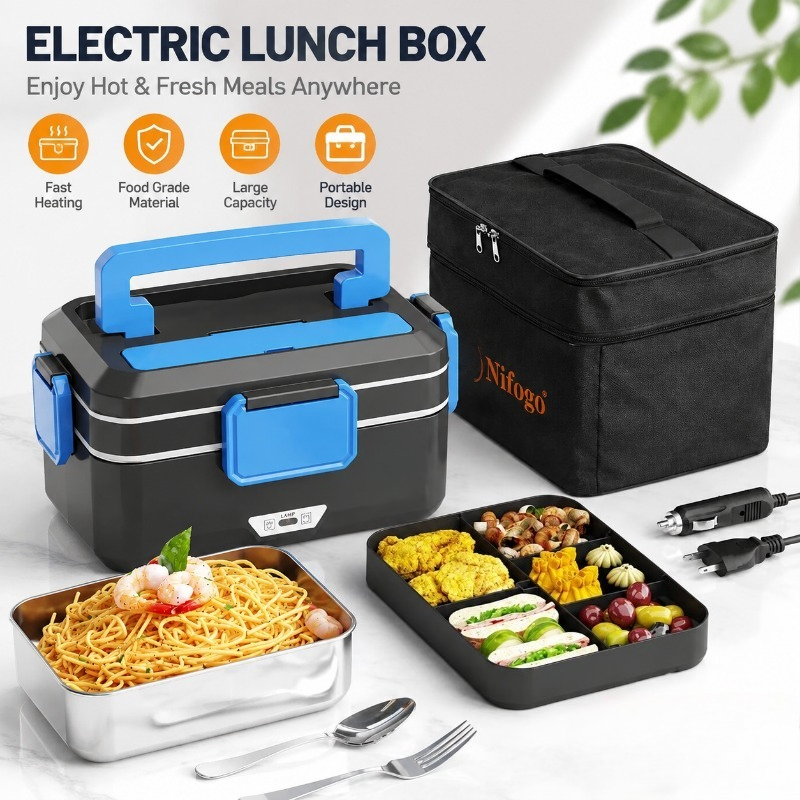 Meal Prep Bag - Elektrisch verwarmde lunchbox voor dubbel gebruik,
