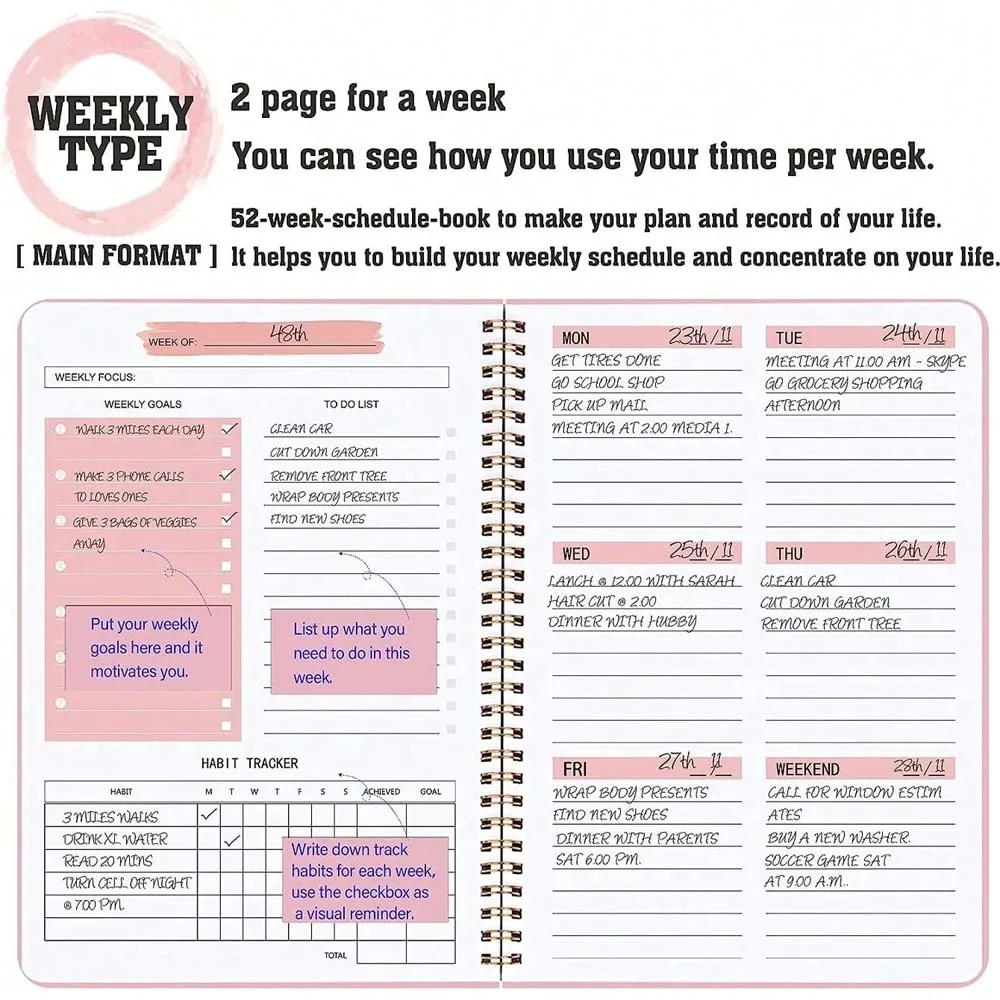 A5 Weekplanner met spiraal, da - Meal Plan Notepad recensie en prijs