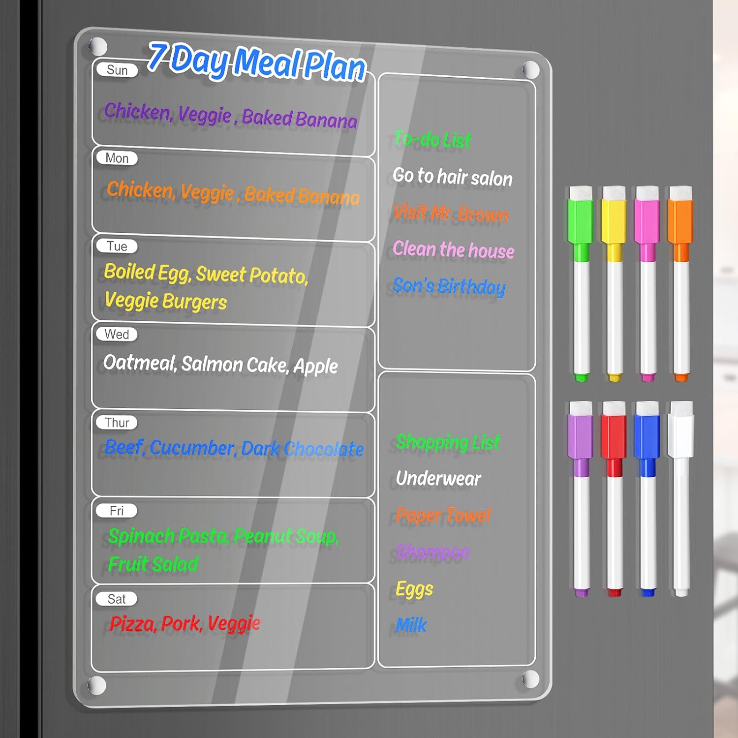 Heldere acryl magnetische koel - Meal Plan Notepad recensie en prijs
