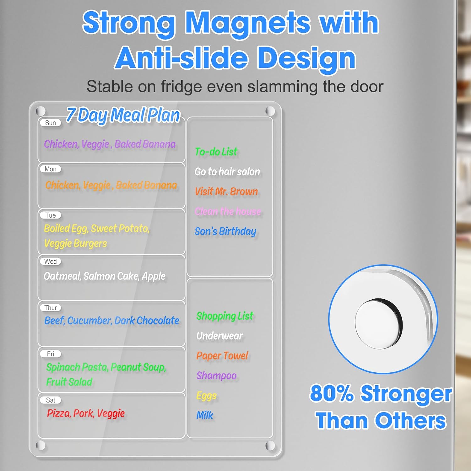 Heldere acryl magnetische koel - Meal Plan Notepad recensie en prijs