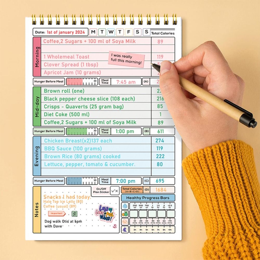 Nieuwe A5 Dagelijkse Caloriete - Meal Plan Notepad recensie en prijs