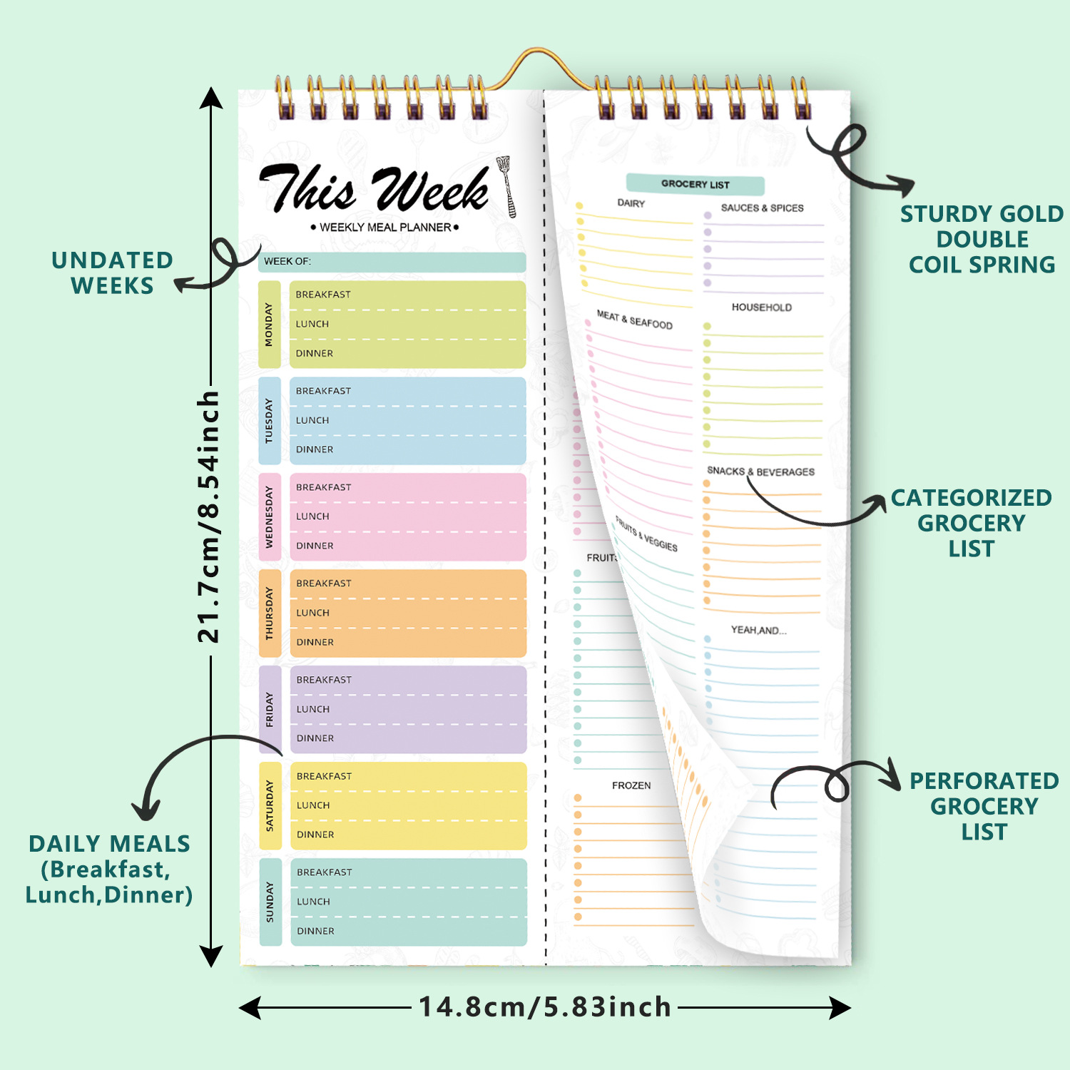 A5 spiraalvormig afscheurblok  - Meal Plan Notepad recensie en prijs