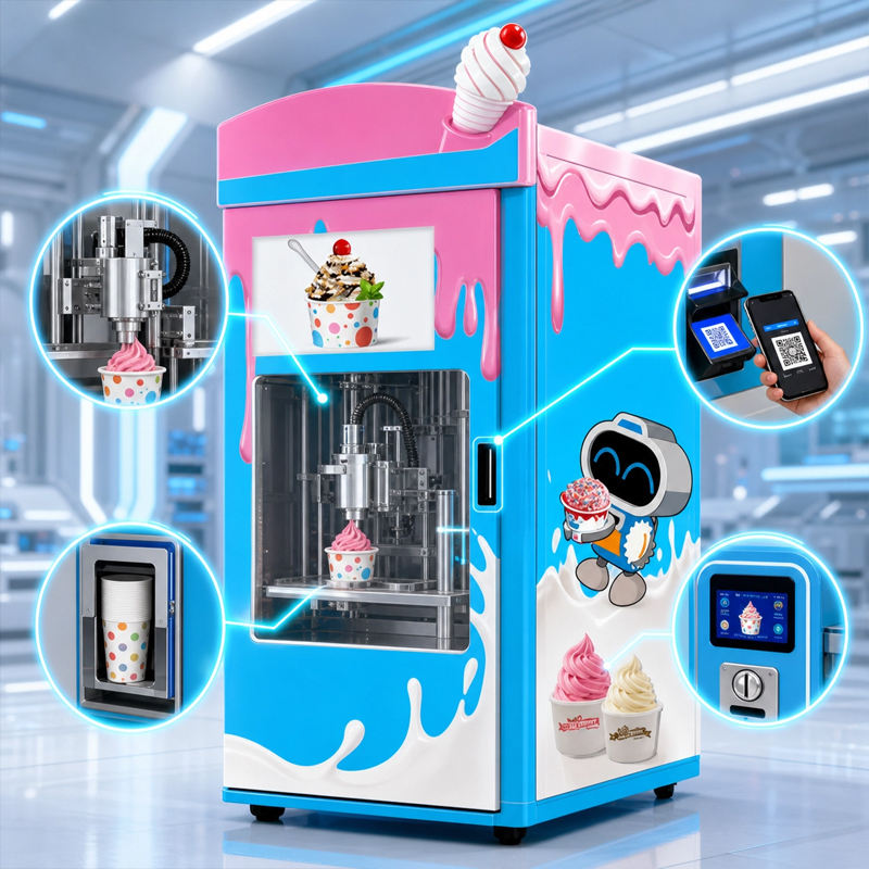 IJsrobot-automaat met 27 inch  - Meal Prep Vending Machine recensie en prijs
