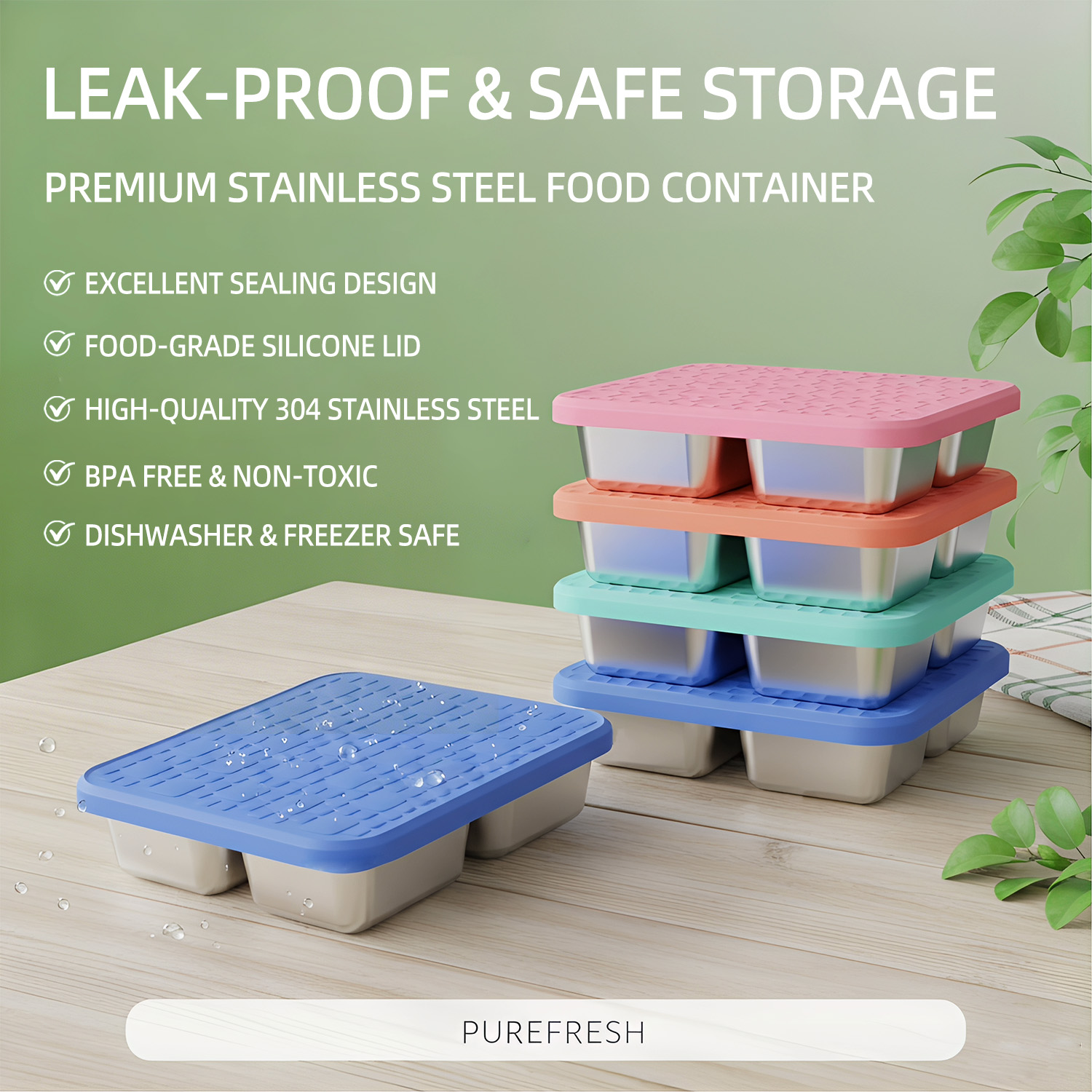 304 roestvrijstalen lunchbox m - Meal Prep Bowl recensie en prijs